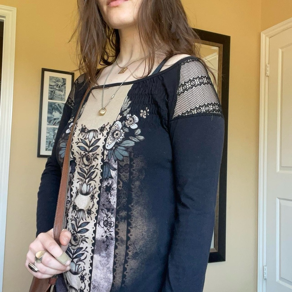 Y2K Boho Long Sleeve Top